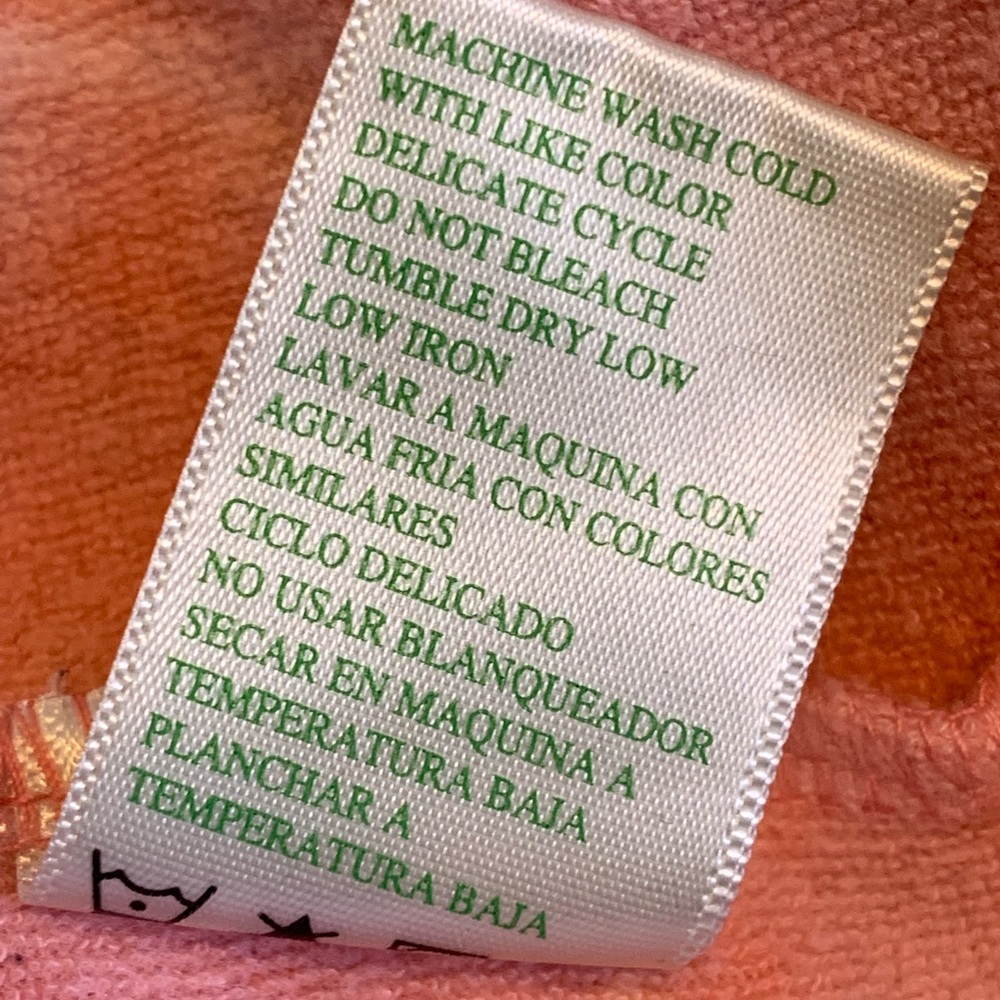 Green Tea Long Sleeve Pullover Tie Dye Sweatshirt in Coral - Picture 4 of 5